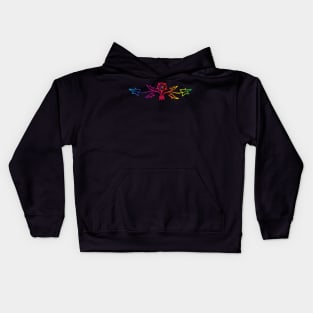 Rainbow colored emblem ornament Kids Hoodie